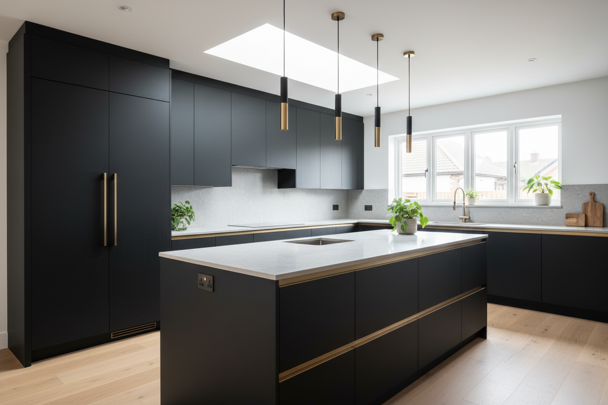 black kitchen cabinets