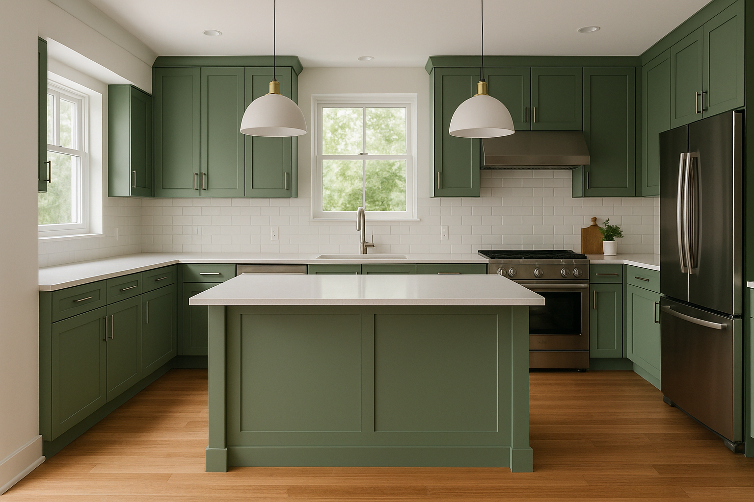 Green for Kitchen Cabinets