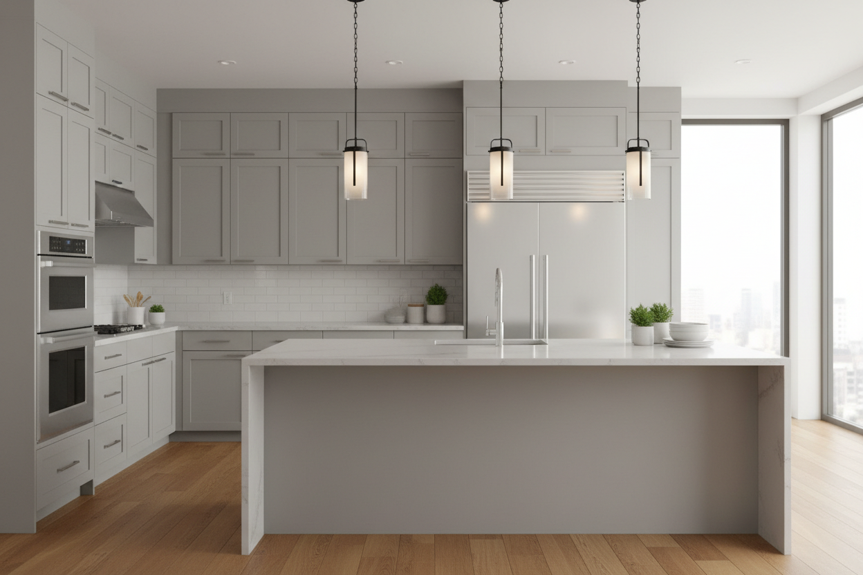 grey kitchen cabinets