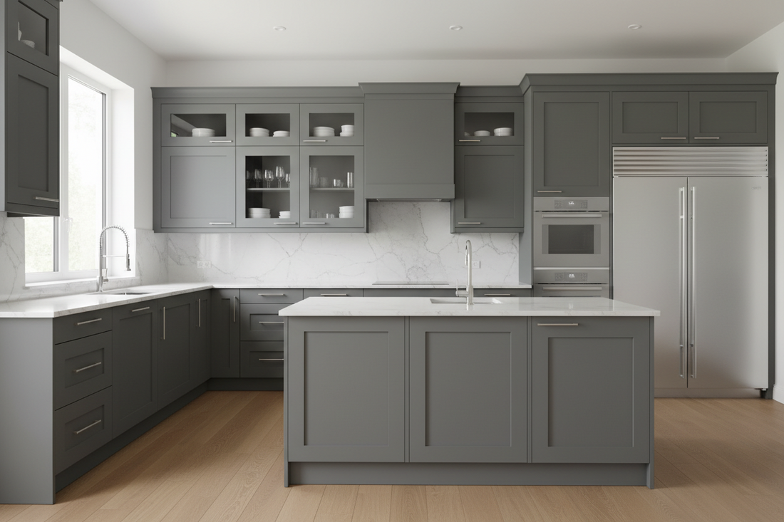 Grey kitchen cabinets