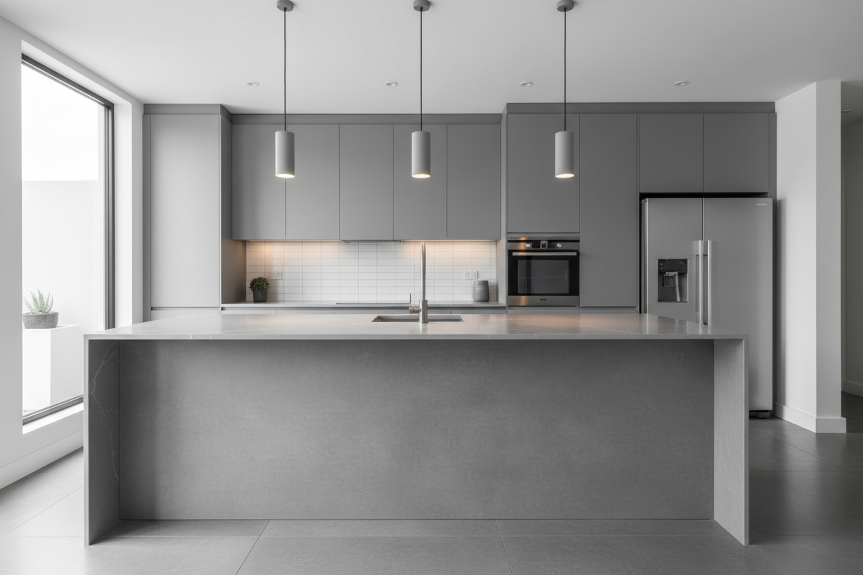 Grey kitchen cabinets