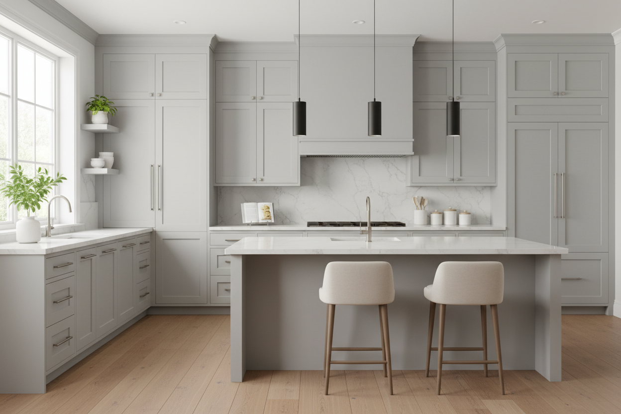 Grey kitchen cabinets