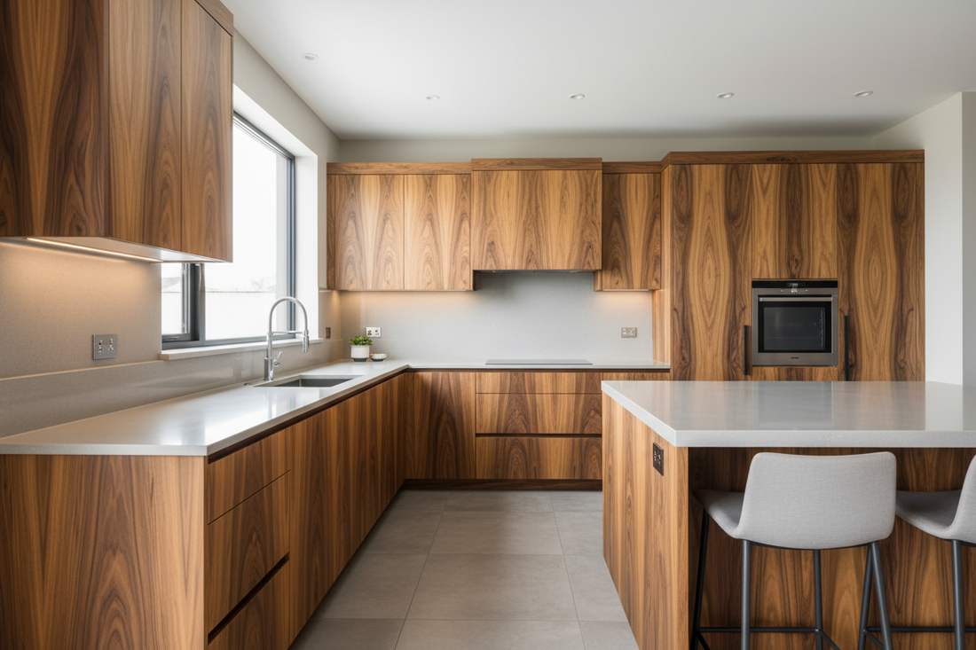 wood veneer kitchen cabinets